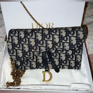 Christian Dior LONG SADDLE WALLET WITH CHAIN